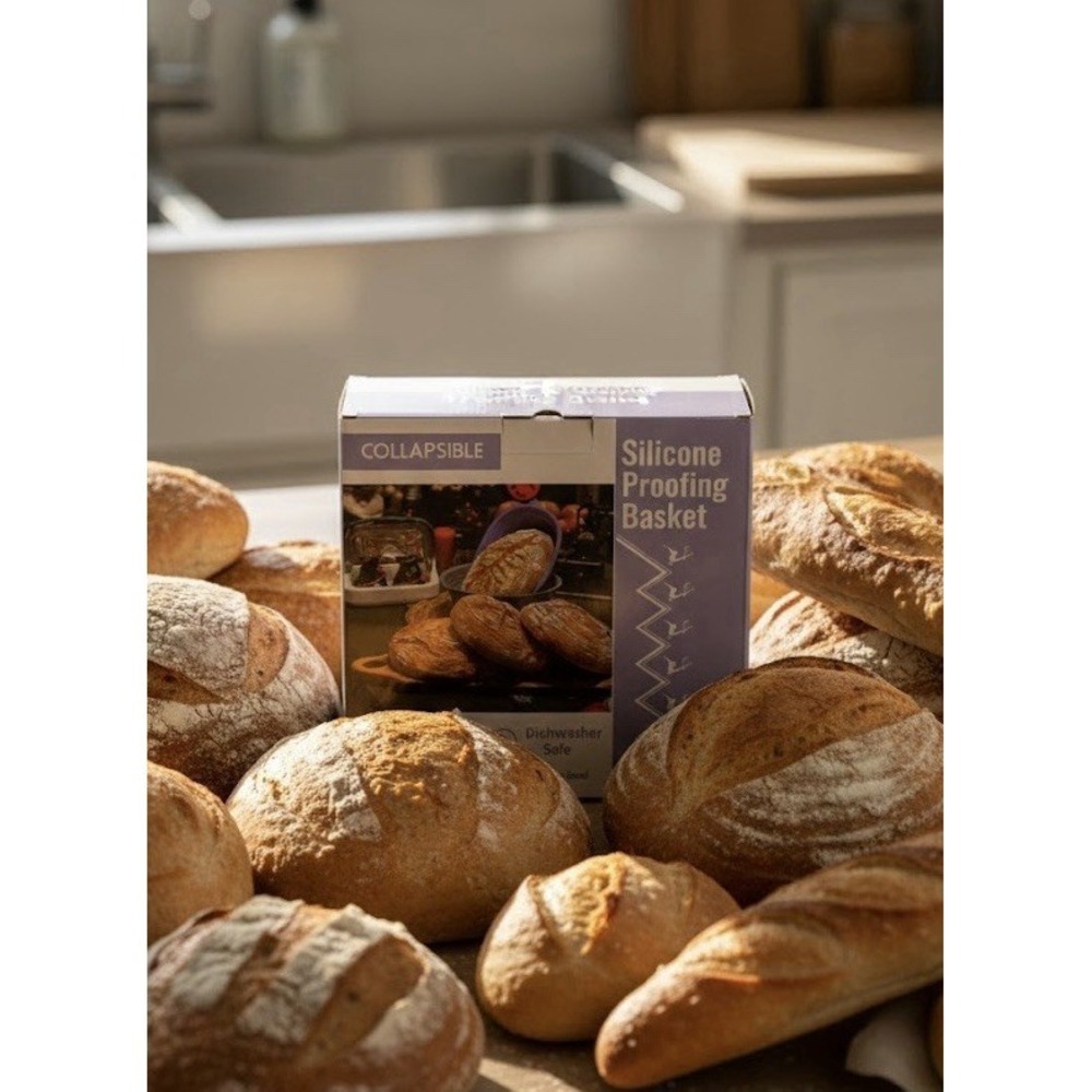 Collapsible Silicone Proofing Basket Purple Dishwasher Microwave Oven Safe NIB - Picture 1 of 3